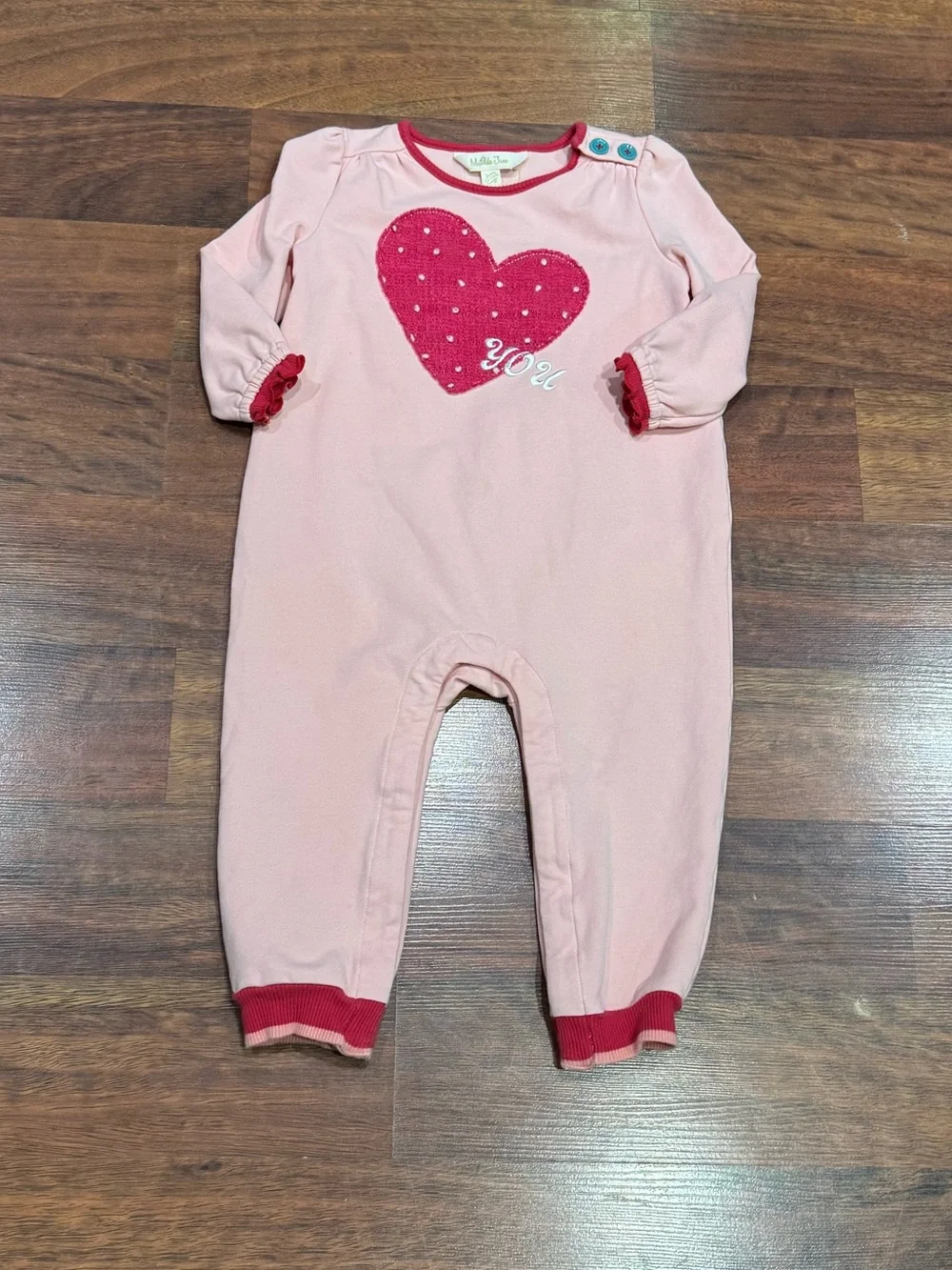 Matilda Jane - Pink One-Piece Romper with Red Heart